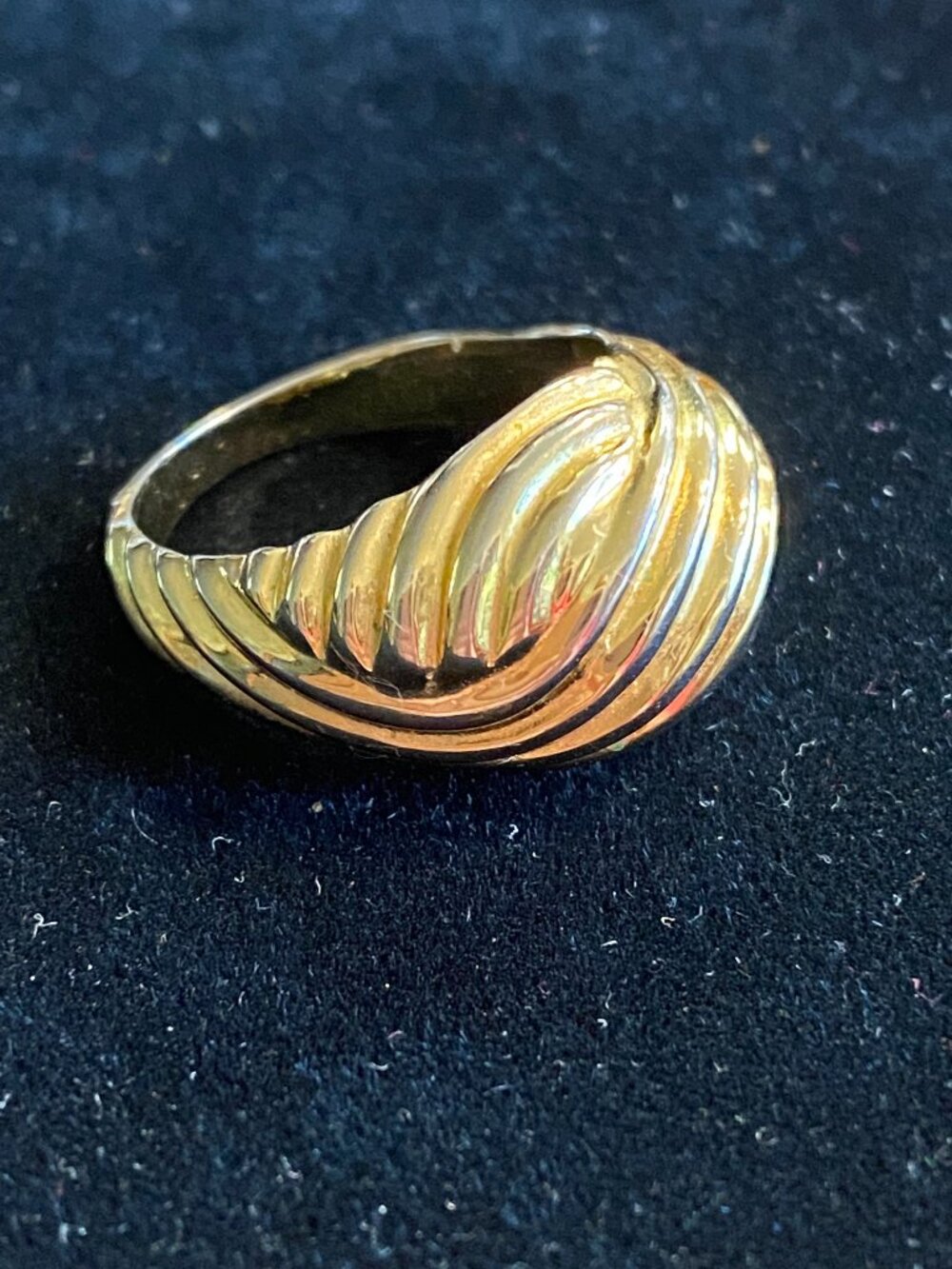 Gold Plated Domed Coctail Ring Marked TBM